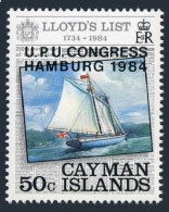 Cayman 527, MNH. Michel 531. UPU CONGRESS HAMBURG 1984. Lloyd's List. - Kaaiman Eilanden