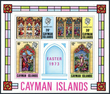 Cayman 313a, MNH. Michel Bl.4. Easter 1973. Stained Glass Windows.  - Iles Caïmans