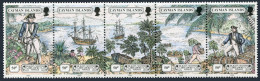 Cayman 608 Ae Strip, MNH. Mi 618-622. Mutiny On The Bounty. Capt. Bligh, Sheep. - Cayman (Isole)