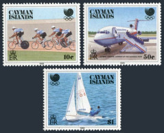 Cayman 598-600,601, MNH. Olympics Seoul-1988. Cycling, Team Jet, Yachting,Tennis - Kaimaninseln