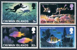 Cayman 382-385, MNH. Michel 383-386. Tourism, 1977. Fish, Fishing, Scuba Divers. - Iles Caïmans