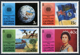 Cayman 510-513, MNH. Mi 514-517. Commonwealth Day 1983. Flags, Fisherman, Birds. - Iles Caïmans