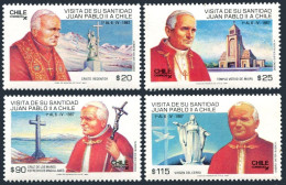 Chile 744-747B, MNH. Michel 1201-1205. State Visit Of Pope John Paul II, 1987. - Cile