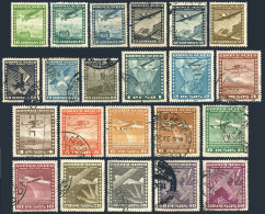 Chile C30-C50,C44a,used.Michel 199-219,213b. Air Post 1934-1939. Planes, Condor, - Chili