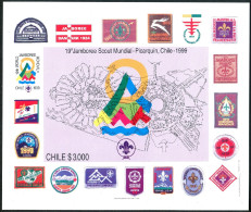 Chile 1270A, MNH. Michel 1882 Bl.40. 1999 World Scout Jamboree, Picarquin,Chile. - Chili