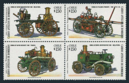 Chile 1111-1114a Block/4, MNH, Michel 1620-1623. Antique Fire Engines, 1994. - Chili