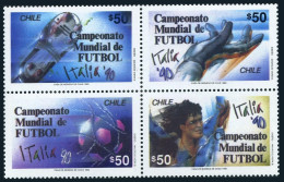 Chile 874-877a, MNH. Mi 1341-1344. ITALY-1990 World Cup Soccer Championships. - Chile