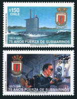 Chile 1014-1015, MNH. Michel 1518-1519. Submarine Forces, 75th Ann. 1992. - Chili