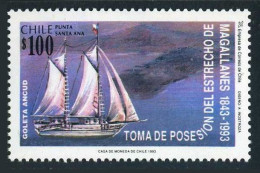 Chile 1072, MNH. Michel 1578. Chilean Straits Of Magellan, 150th Ann. 1993.Ship. - Cile