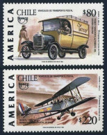 Chile 1124-1125, MNH. Michel 1635-1636. UPAE-1994. Early Postal Truck, Plane. - Cile