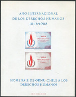 Chile C297a Sheet,MNH.Michel Bl.(716-717). Human Rights Year IHRY-1968. - Chili