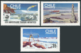 Chile 690-692, MNH. Antarctic Treaty-25, 1985. Resources, Research, Krill. - Chile