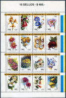 Chile 795 Ap Sheet, MNH. Michel 1237-1252. Flowers 1988. - Chile