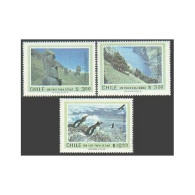 Chile 587-589, MNH. Michel 948-950. Moai Statues, Views, Penguins, Bird, 1981. - Cile