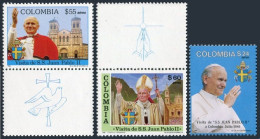 Colombia C761-C763, MNH. Mi 1668, 1674-1675. Visit Of Pope John Paul II, 1986. - Colombia