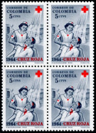 Colombia RA61 Block/4,MNH.Michel Zw63. Postal Tax 1965.Red Cross Worker,patient. - Kolumbien
