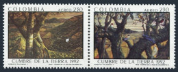 Colombia C852 Ab Pair,MNH.Mi 1864-1865.Earth Summit 1992.Tree,mountain,birds. - Colombia