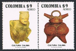 Colombia C710A-C710B Pair,MNH.Mi 1541-1542. Calima Culture,1981.Container,Ja. - Colombie