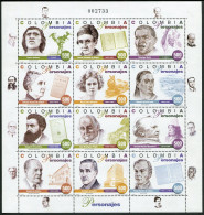 Colombia C899-C900 Al Sheets,MNH.Michel 2056-2079 Zd-bogens. Personalities,1997. - Colombia