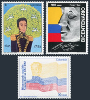 Colombia 922,C736-C737,MNH.Mi 1615-1617. Simon Bolivar,200th Birth Ann.1983. - Colombia