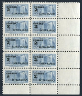 Colombia C283 Block/10,MNH.Michel 762. Postal Tax Stamp Surcharged,1956. - Kolumbien