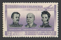 Colombia C280,MNH.Michel 753. Postal Union UPAEP-1955.A.Calderon,De Rio Branco, - Kolumbien