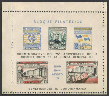 Colombia 513 Sheet,hinged. Benevolent Association Of Cundinamarca,75,1944,M.Toro - Colombia
