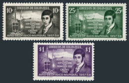 Colombia 680, C309-C310, MNH. Michel 827-829. IGY-1958.Francisco Jose De Caldas. - Colombie