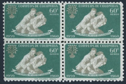 Colombia C371 Block/4,MNH.Michel 926.World Refugee Year WRY-1960.Fleeing Family - Colombie