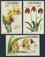 Colombia C489-C491,lightly Hinged.Michel 1100-1102. Orchids 1967,Bee. - Colombie