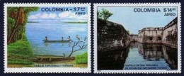 Colombia C680-C681,MNH.Michel 1405-1406. Amazon Region,flamingos,Fortress.1979. - Kolumbien