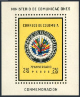 Colombia 744, MNH. Michel 1021 Bl.26. Organization Of American States-75, 1962. - Colombie