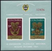 Colombia C496a Sheet, MNH. Michel Bl.28. Pre-Columbian Art 1967. UPU Bogota. - Colombia