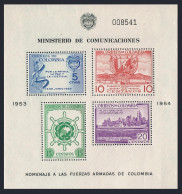 Colombia 637a Sheet, MNH. Mi 732-735 Bl.10. Grand-Colombian Merchant Fleet, 1955 - Colombia