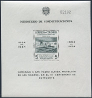 Colombia 627a, MNH. Michel 697 Bl.6. St.Peter Claver, 1954. Convent,Cell.Church. - Colombia