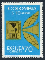 Colombia C532, MNH. Michel 1174. EXFILCA-1970, Emblem, Map. - Colombia