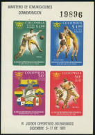 Colombia C419, MNH. Mi Bl.25. Sports 1961. Soccer, Basketball, Baseball,Bolivar. - Colombie