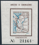 Colombia C372,MNH.Michel 927 Bl.18. Pan-American Highway, 1960. Map. - Kolumbien