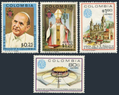 Colombia 782,C507-C509,MNH.Michel 1135-1138. Visit Of Pope Paul VI,1968. - Colombia