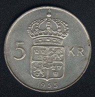 Schweden, 5 Kronor 1955, Silber, XF/UNC - Suecia