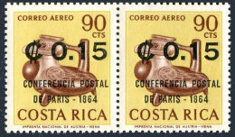 Costa Rica C398 Pair, MNH. Michel 661. Paris Postal Conference, 1964. - Costa Rica