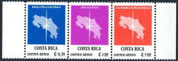 Costa Rica C729-C731a Strip, MNH. Mi 1005-1007. Christmas 1978. Map, Star. - Costa Rica