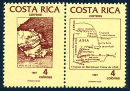 Costa Rica 393-394a Pair,MNH.Mi 1339-1340. Discovery Of America-500 In 1992,1987 - Costa Rica