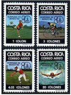 Costa Rica C782-C785, MNH. Mi 1065-1068. Olympics Moscow-1980. Soccer, Baseball, - Costa Rica