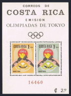 Costa Rica C416a Perf, Imperf, Hinged. Michel Bl.7A, 7B. Olympics Tokyo-1964. - Costa Rica