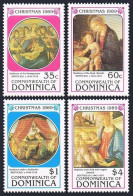 Dominica 1220, 1222-1224, MNH. Christmas 1989. Paintings By Botticelli. - Dominica (1978-...)