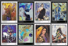 Dominica 1004/1011 5 Stamps,MNH. Paintings By Marc Chagall, 1987. - Dominica (1978-...)