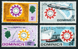 Dominica 257-260, Hinged. Mi 253-256. CARIFTA 1969. Bananas, Cacao; Map, Plane, - Dominica (1978-...)