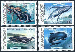 Dominica 791-794, 795, MNH. Mi 805-808, 809 Bl.81. Save The Whales, 1983. Squid. - Dominique (1978-...)