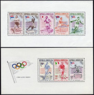 Dominican Rep 478a,C99a A,B, No Gum. Mi Bl.3A-4A,3B-4B. Olympics Melbourne-1956. - Dominique (1978-...)